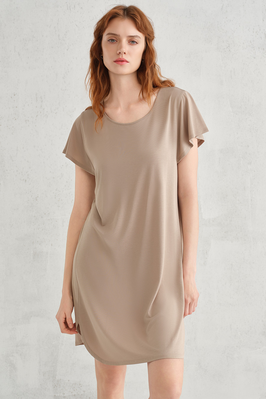 SCHIESSER舒雅26早春新品女士再生纤维大码圆领连衣裙家居服睡裙