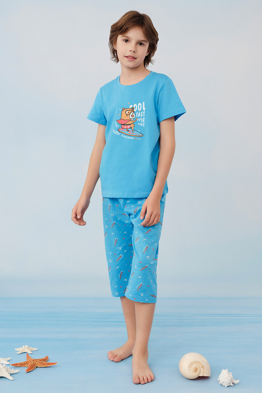 SCHIESSER Boy's Pure Cotton Soft Skin-Friendly Homewear Set