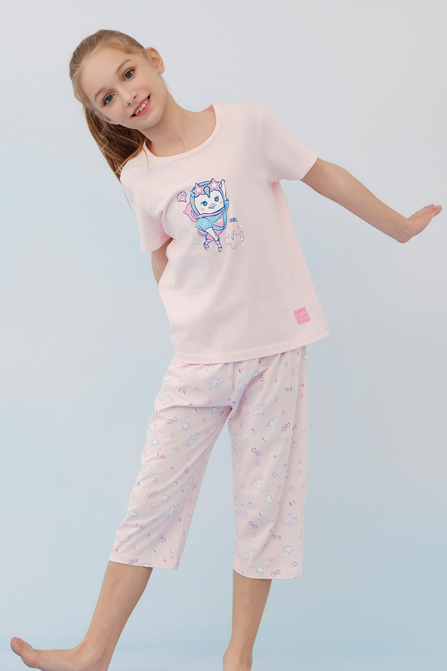 SCHIESSER Girl's Pure Cotton Soft Skin-Friendly Sleepwear Homewear Set