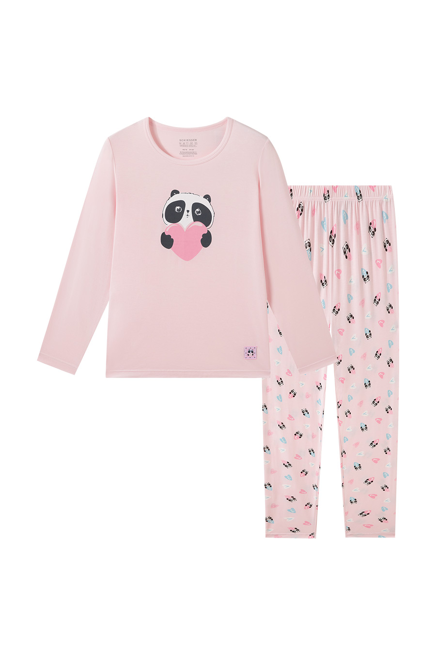 SCHIESSER舒雅25年早秋新品中大童女童莫代尔印花睡衣家居服套装