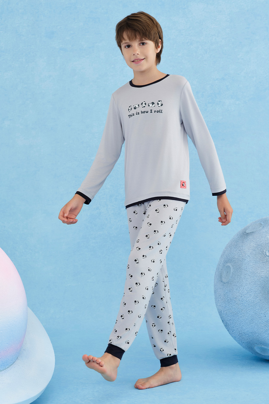 SCHIESSER舒雅25年早秋新品大小童男童莫代爾圓領睡衣家居服套裝