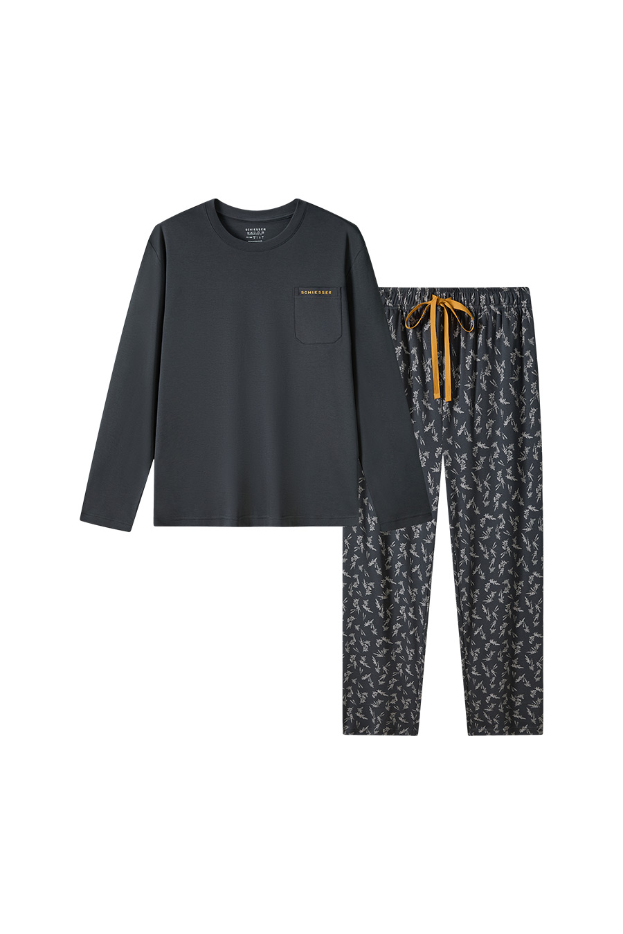 SCHIESSER舒雅25早秋新品男士純棉雙面布圓領加大碼睡衣家居套裝